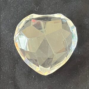 Faceted Heart-Shaped Crystal Paperweight